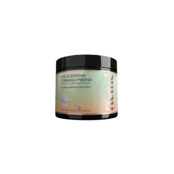 Remé caffe latte collagen beauty formula with nut flavor is a composition of bioactive Verisol collagen peptides, as well as vitamins and minerals.