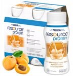 Resource Protein Apricot Flavor is a complete liquid diet that is high in protein.