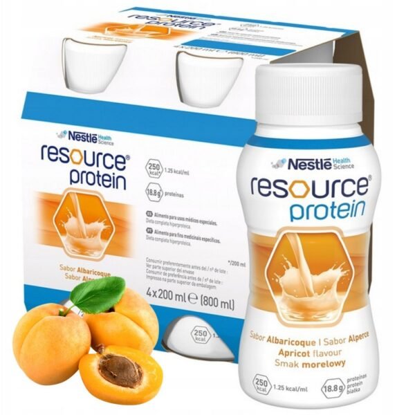 Resource Protein Apricot Flavor is a complete liquid diet that is high in protein.