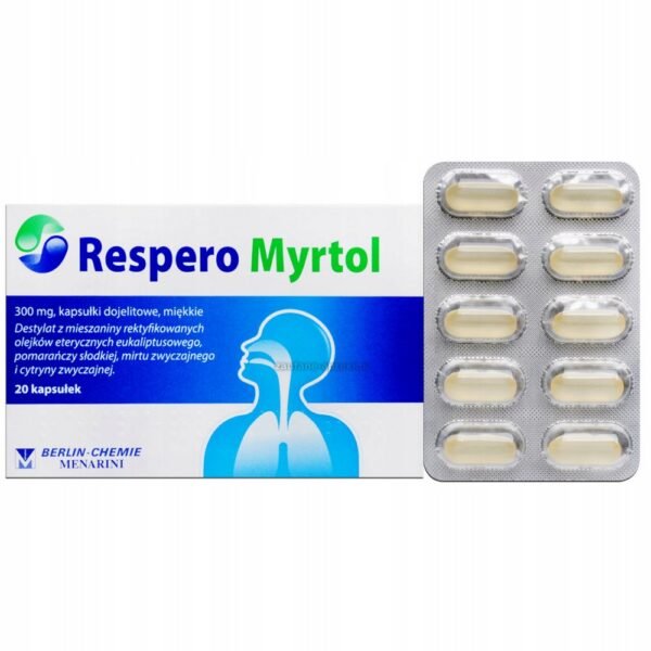 Respero Myrtol is a herbal medicine that thins mucus and facilitates its removal, facilitating expectoration and reducing inflammation.