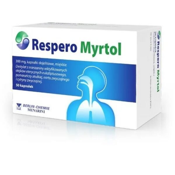 Respero Myrtol is a herbal medicine that thins mucus and facilitates its removal, facilitating expectoration and reducing inflammation.