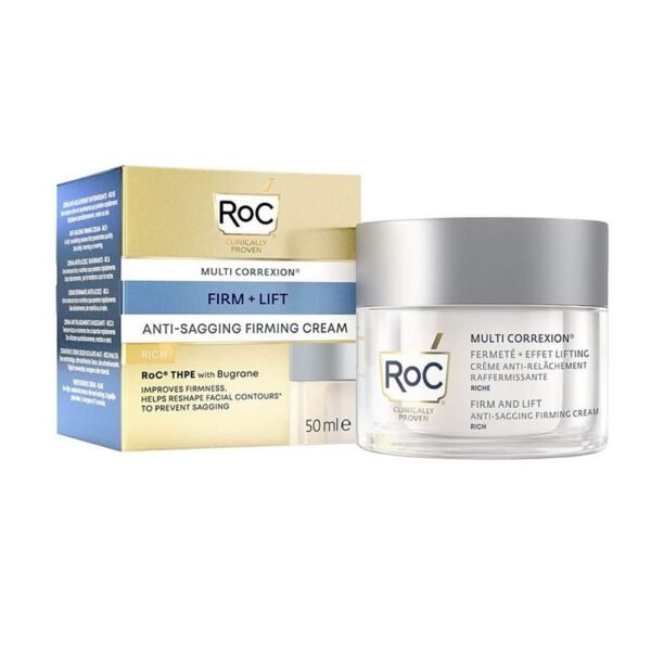 Facial firming cream. Clinically proven to improve skin firmness and help reshape facial contours to prevent sagging
