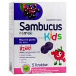 Sambucus kids lollipops contain thyme, sage, elderberry, vitamin C and zinc.