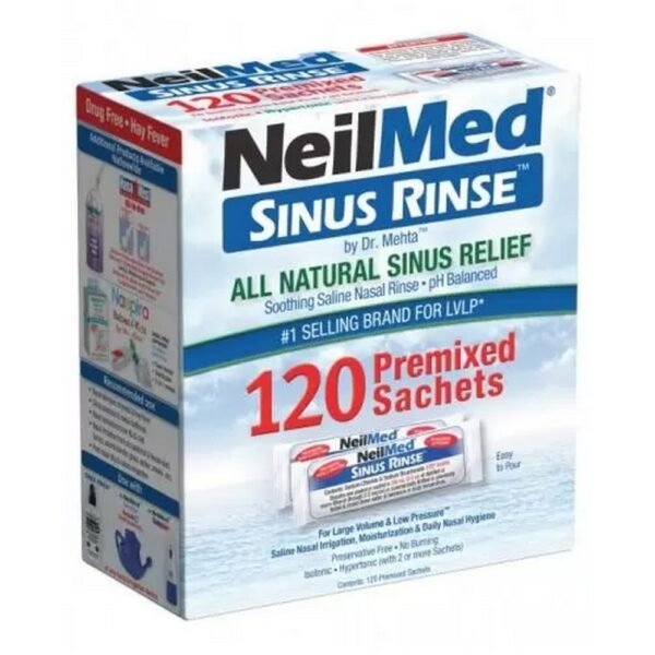 Sinus Rinse, sinus and nasal rinsing set for adults, supplement - medical device in the form of sachets with sodium chloride and sodium bicarbonate.