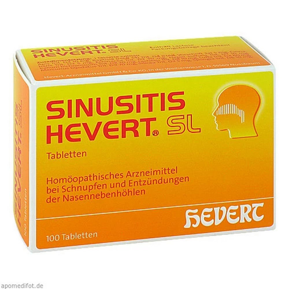 sinusitis hevert sl100pcs Sinusite Les comprimés Hevert SL sont un médicament homéopathique principalement utilisé contre le rhume et l'inflammation de la bouche, de la gorge et des sinus.