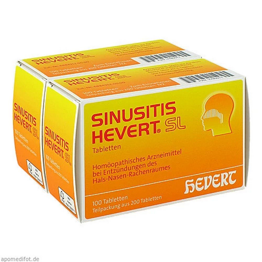 sinusitis hevert sl200pcs Sinusite Les comprimés Hevert SL sont un médicament homéopathique principalement utilisé contre le rhume et l'inflammation de la bouche, de la gorge et des sinus.