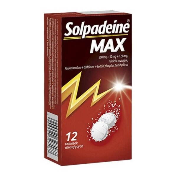 Solpadeine Max is a drug in the form of effervescent tablets with an analgesic effect, containing 3 active substances. Paracetamol and codeine are responsible for the analgesic effect, and caffeine enhances the analgesic effect of paracetamol.