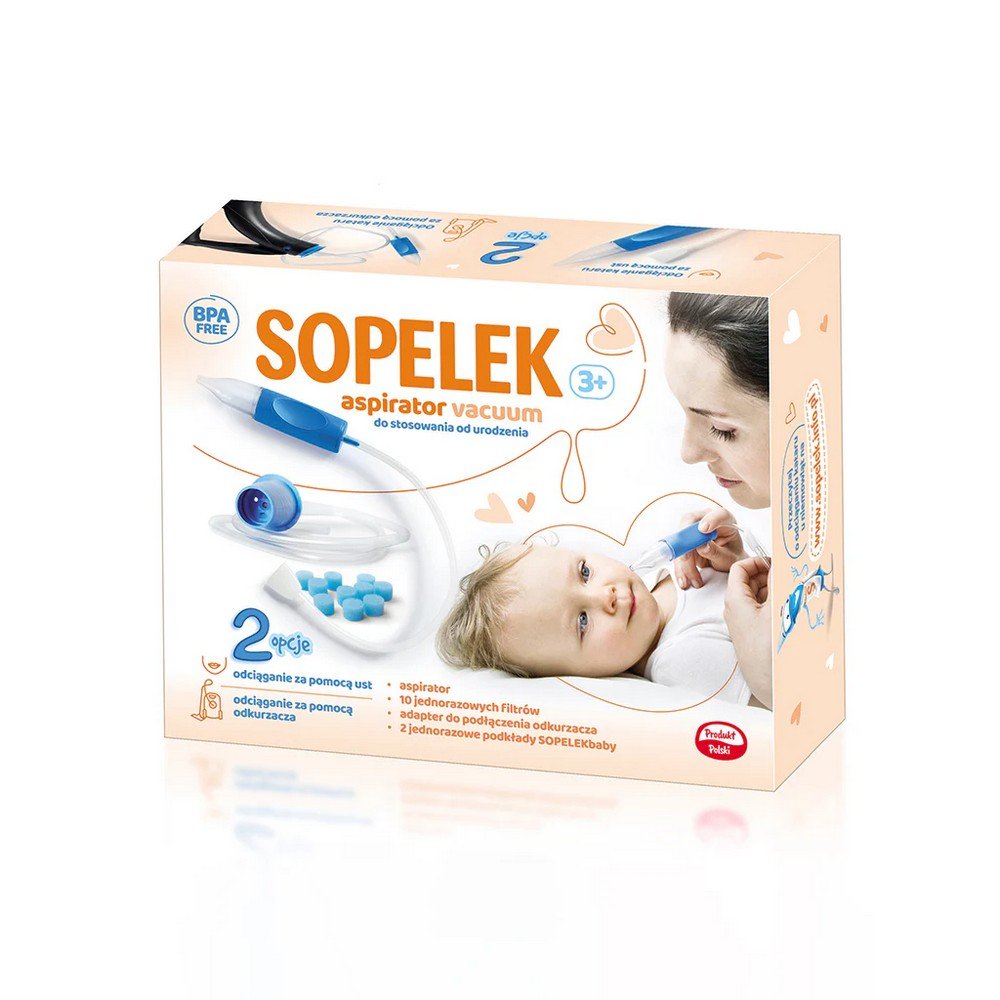 sopelek 3 nasal aspirator Sopelek 3+ est un aspirateur pour enfants qui permet d'éliminer les sécrétions du nez d'un petit enfant et de l'aider ainsi à retrouver une respiration libre.