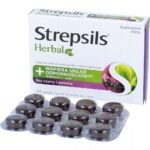 Strepsils Herbal is a dietary supplement in the form of lozenges with blackberry flavor.
