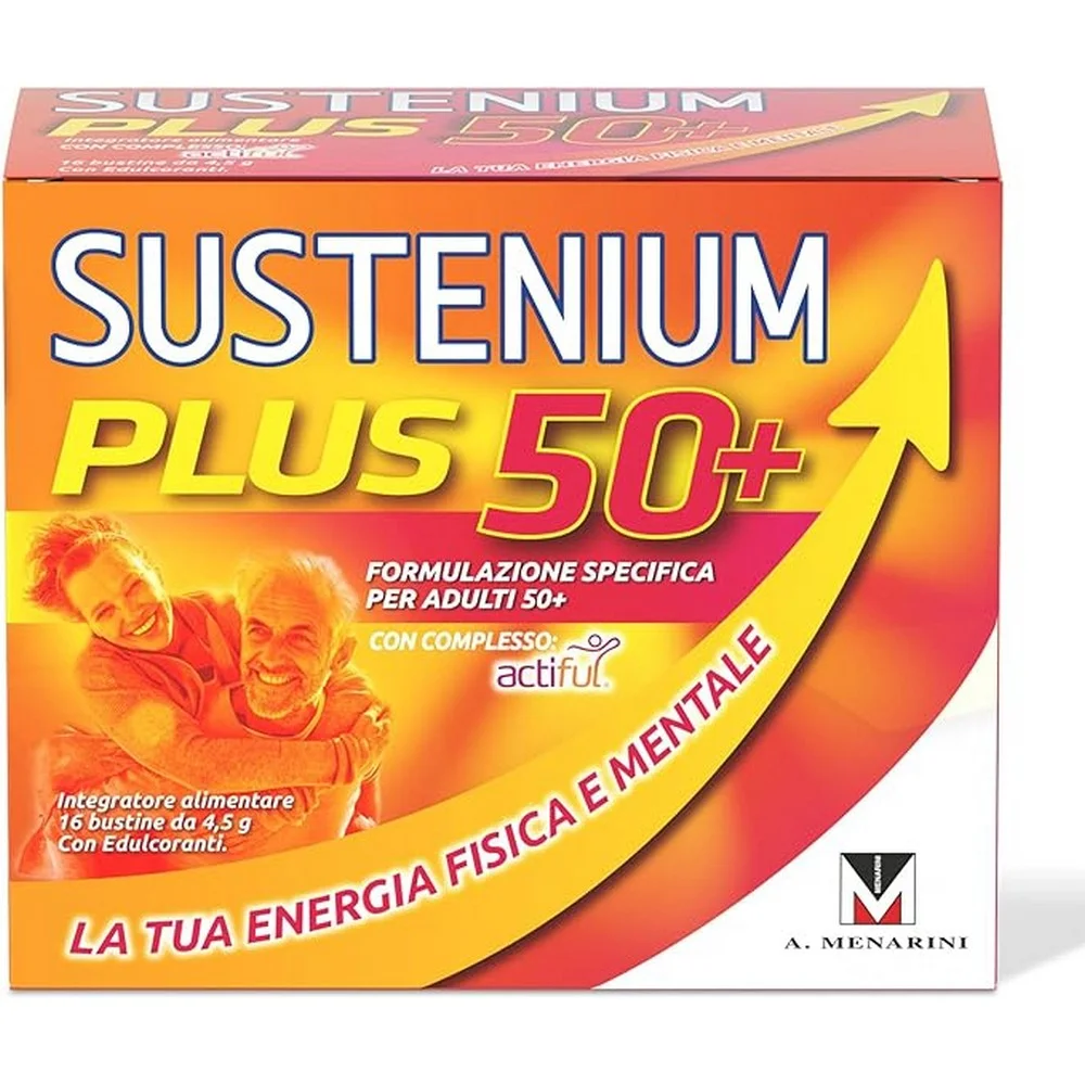 SUSTENIUM PLUS 50+ - ENERGY SUPPLEMENT FOR ADULTS 50+ PACKAGING: 16 SACHETS