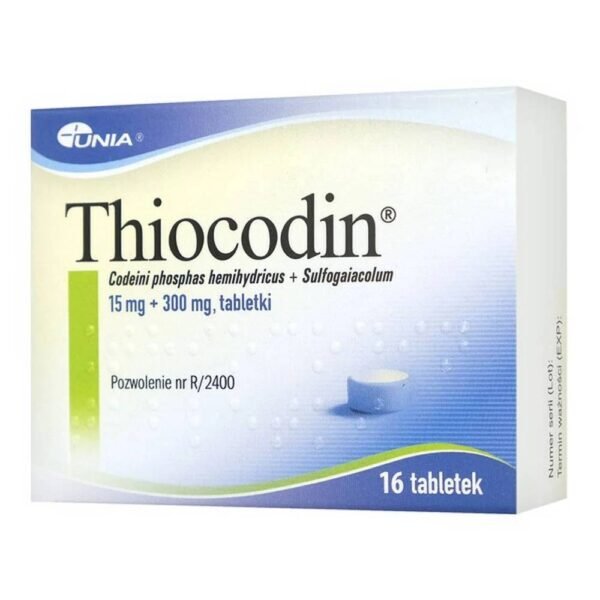 Thiokine contains two active ingredients: codeine and sulfoguaiacol. The first reduces the frequency of coughing, and the second facilitates expectoration. The drug is used for dry, persistent cough without expectoration of secretions.