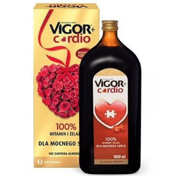 Vigor+ Cardio is a dietary supplement containing vitamins, iron and natural hawthorn fruit extract.