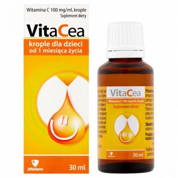 Vitacea is a dietary supplement containing vitamin C. It comes in the form of drops and can be used by children over 1 month of age and by adults.