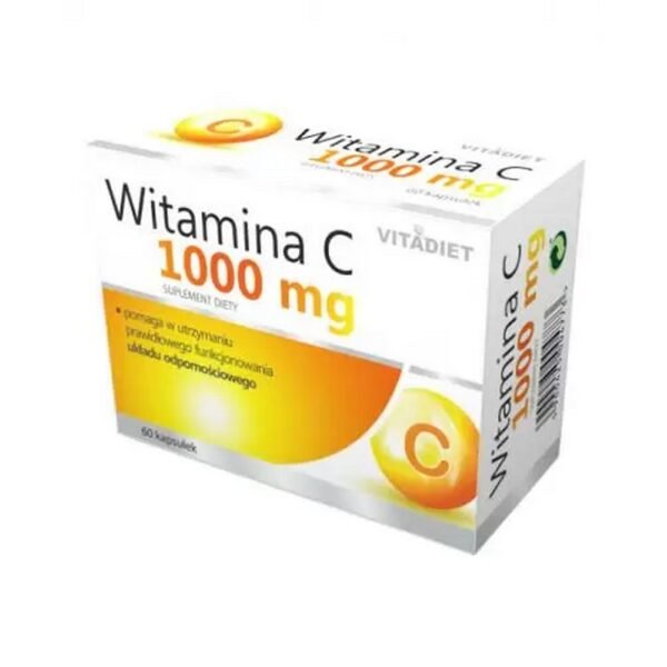 VitaDiet Vitamin C 1000 mg - dietary supplement containing L-ascorbic acid (vitamin C).