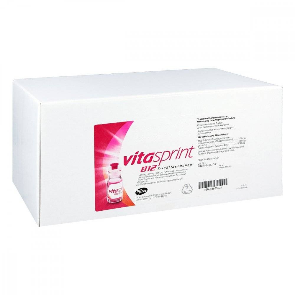vitasprint b 12 drinking bottles 100 Utilisé pour renforcer ou améliorer le bien-être général.