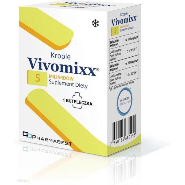 Vivomixx Drops is a probiotic in powder form that can be prepared as an oral suspension for use in drops.