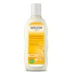 Weleda regenerating shampoo with oats for dry and damaged hair is a cosmetic product containing jojoba oil and organic oat extract.