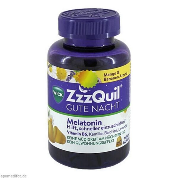 ZzzQuil Goodnight contains 1 mg of melatonin. T