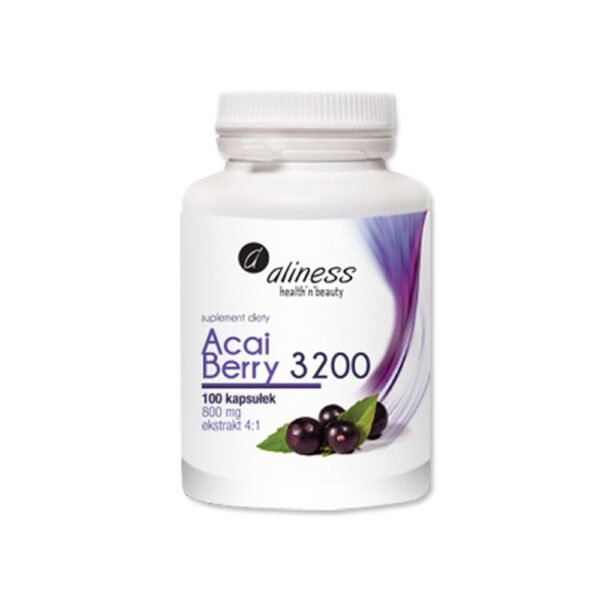 Acai Berry 3200 dietary supplement contains 800 mg of acai fruit extract, which is equivalent to 3200 mg of acai fruit extract, chromium.