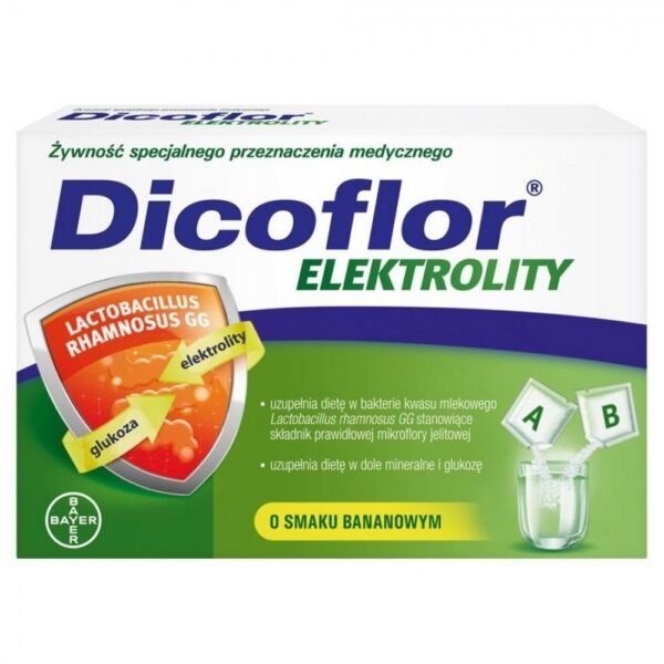 Dicoflor Electrolytes is a drug for dietary treatment of diarrhea in order to supplement the diet with mineral salts and glucose – lactic acid bacteria Lactobacillus rhamnosus GG, which are a component of the normal intestinal microflora.