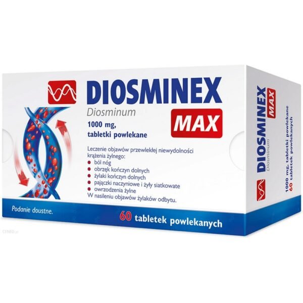 DIOSMINEX  treats symptoms related to venous circulation insufficiency of the lower limbs.