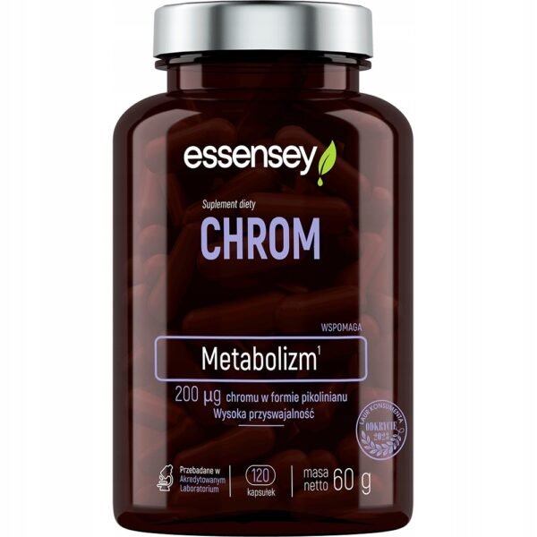 Dietary supplement in the form of capsules containing 200 mcg of chromium in each capsule.