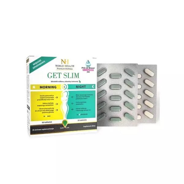 GET SLIM Morning & Night is a dietary supplement containing naturally occurring plant extracts, vitamins and minerals.
