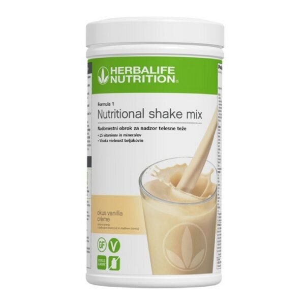 Formula 1 nutritional shake, containing 100% vegan ingredients, provides a balanced composition of essential nutrients, including plant protein, carbohydrates, fiber, vitamins and minerals.