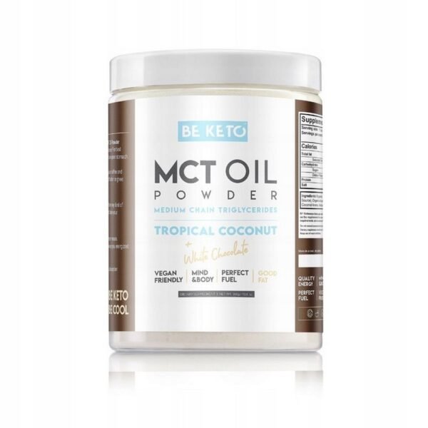 Coconut and white chocolate flavored MCT oil powder is a great product for beginners who are unsure about the liquid form of the most important supplement on the keto diet.