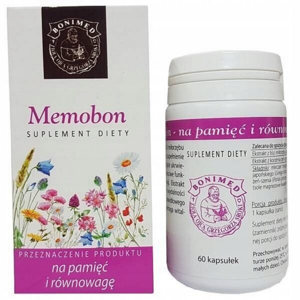 Memobon is a dietary supplement with ginkgo biloba and ginseng that support memory and concentration.