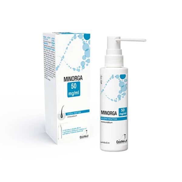 Minorga, a skin solution, is an over-the-counter medicinal product indicated for the treatment of alopecia in men and women.