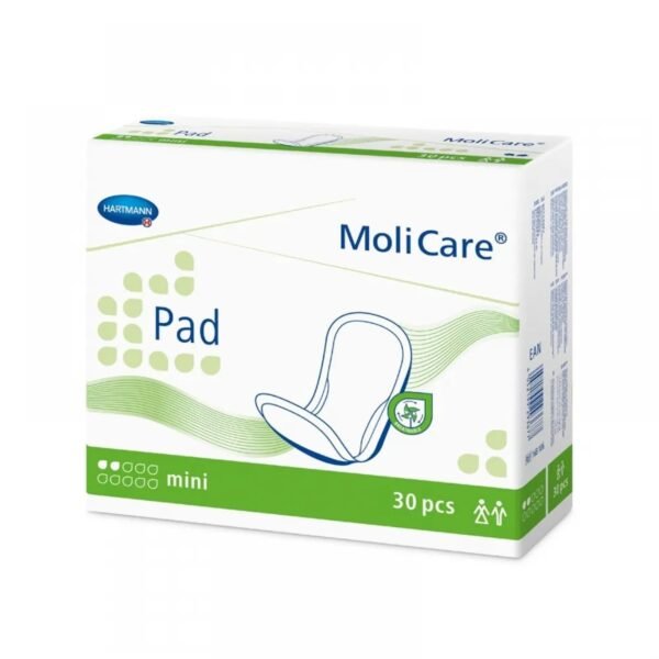 Das Medizinprodukt MoliCare Pad mini 2 Tropfen ist eine anatomische Einlage für Frauen und Männer mit leichter bis mittelschwerer Inkontinenz.