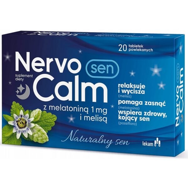 NervoCalm Sen with melatonin and lemon balm is a dietary supplement created for people who have difficulty falling asleep and restful sleep, who live in nervous tension and strive for a state of calm in the evening and at night.