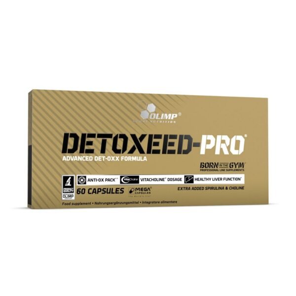 Olimp Detoxeed-Pro is a dietary supplement with extracts of milk thistle, artichoke, nettle, cranberry, turmeric, black pepper, as well as choline and spirulina.