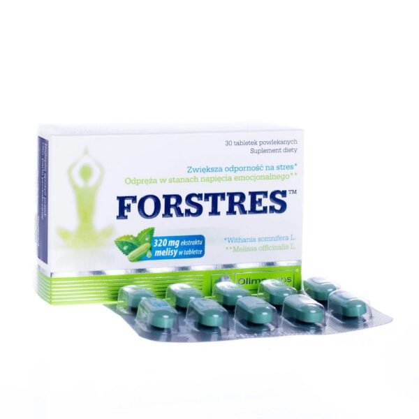 Olimp Forstres is a dietary supplement with ashwagandha, lemon balm, ingredients that support stress, tension and fatigue.