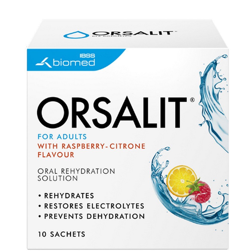 orsalit for adults lemon raspberry flavor powder sachet 10 pcs Dies ist ein wirksames Rehydrierungsprodukt, das das Risiko von Komplikationen wie Durchfall und Erbrechen verringert.