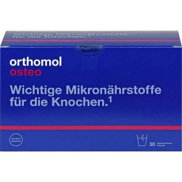 Orthomol ® Osteo is a dietary supplement with vitamin D and calcium for the maintenance of normal bones and the other micronutrients potassium citrate and sodium fluoride.