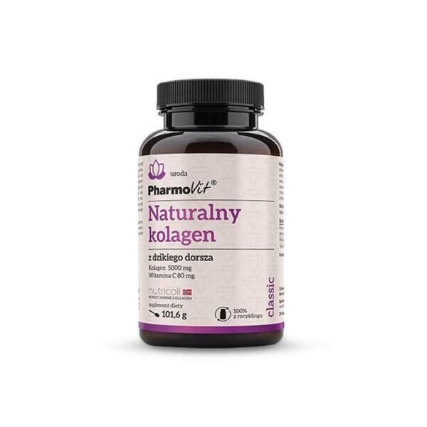 Farmovit Natural Collagen from wild cod is a dietary supplement to support bones, cartilage and skin.