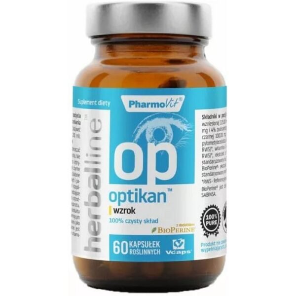 Farmovit Optican Vision is a dietary supplement containing minerals and vitamins, as well as extracts of marigold, chokeberry and ginkgo biloba, and also contains black pepper extract.