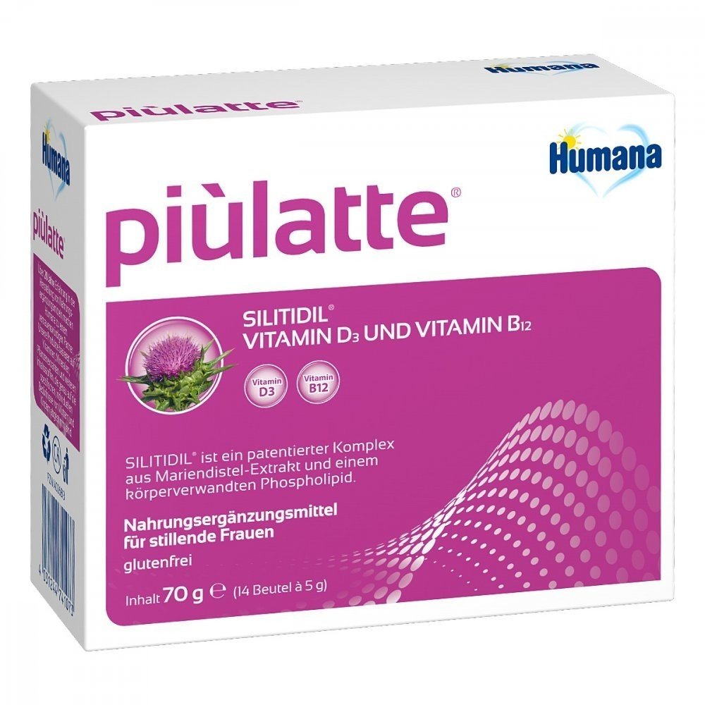 piulatte powder in sachets 5 g 14 pcs Piulatte is a dietary supplement with a unique combination of the Lacta-Plus complex, consisting of the patented Siltidil molecule and essential vitamins B12 and D3.