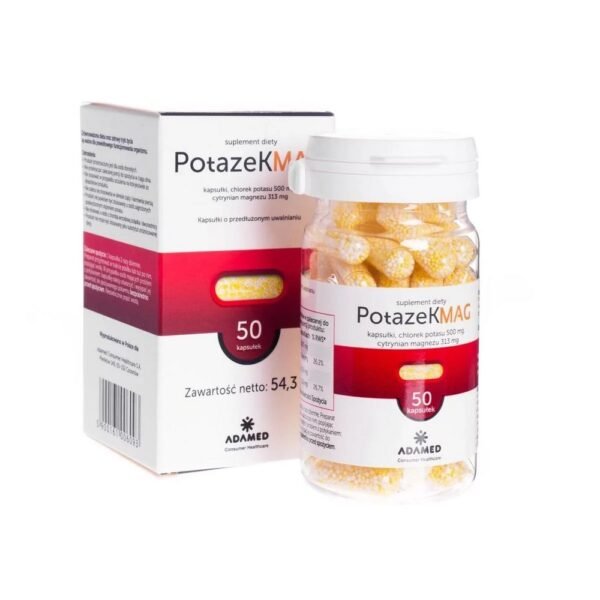 Potazek MAX es un complemento alimenticio que contiene ingredientes que ayudan a cubrir las necesidades de potasio del organismo.