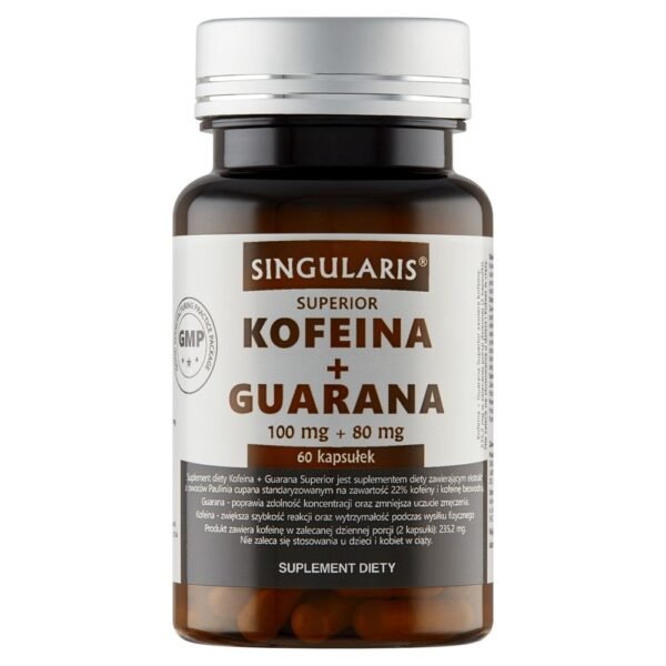 Singularis Caffeine + Guarana, Superior is a dietary supplement with Paulinia Cupana fruit extract standardized to 22% caffeine and caffeine anhydrous.