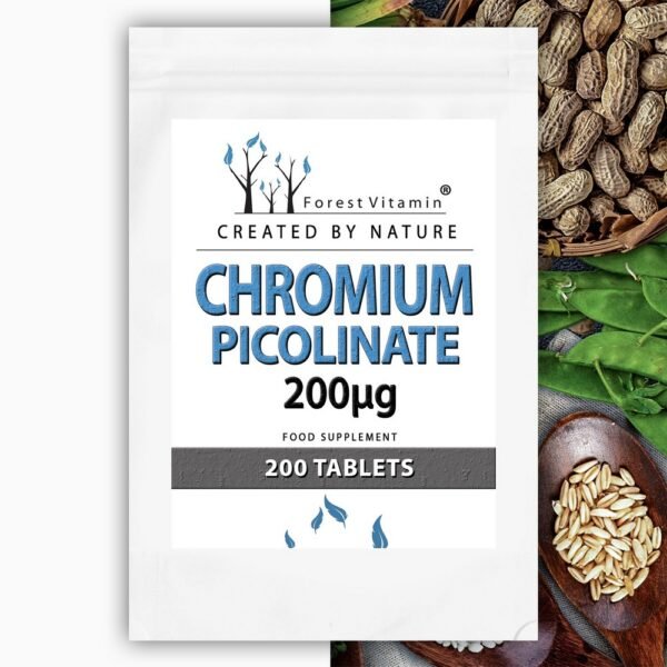 Chromium picolinate 200 mcg/mcg tablets is a dietary supplement containing chromium necessary for the body.