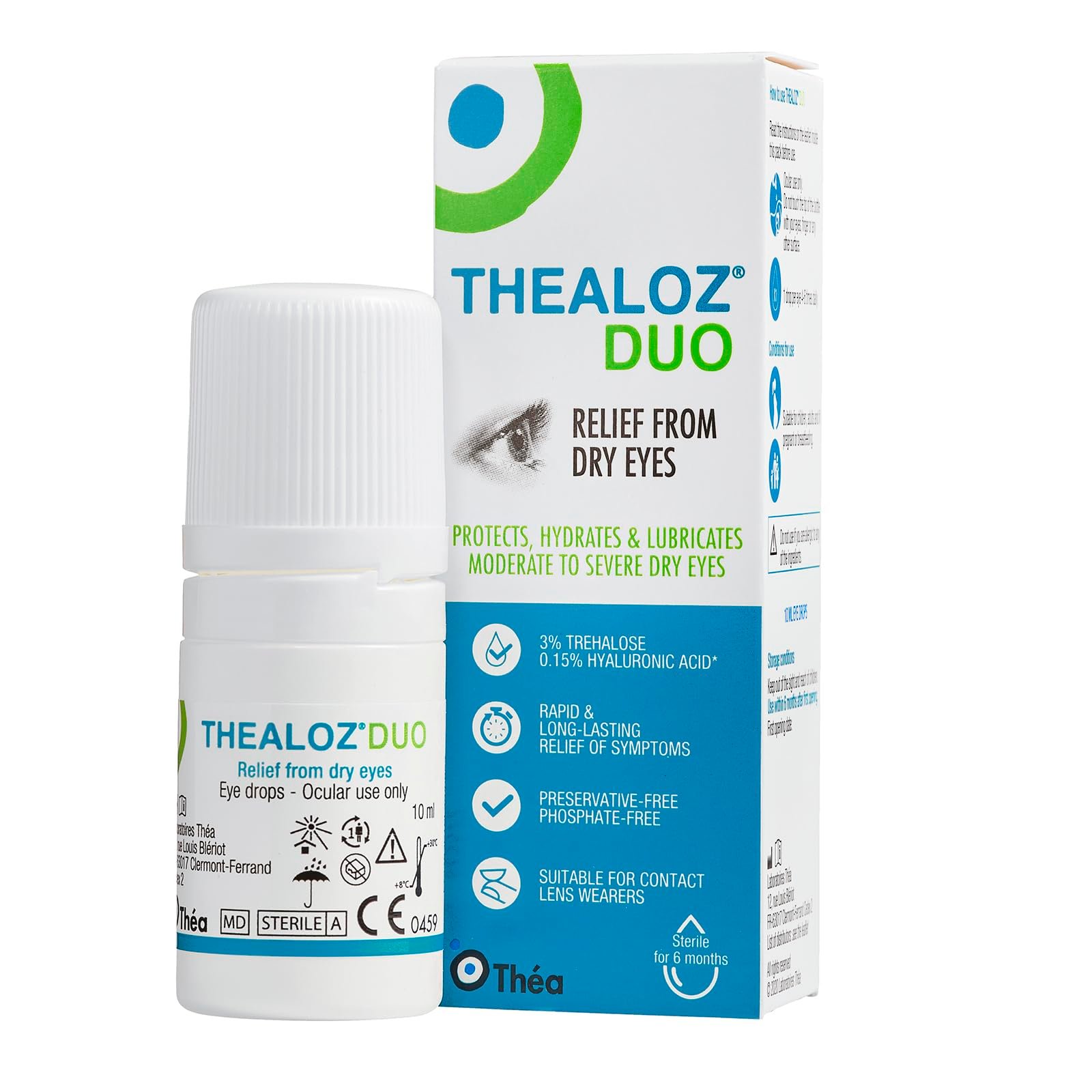 THEALOZ DUO AUGENTROPFEN, 10ML,THEALOZ DUO EYE DROPS
