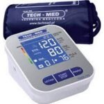 The TMA-10 TECH-MED blood pressure monitor is a modern, fully automatic, digital device with advanced technology. Pressing the button while the cuff is on causes the device to measure blood pressure and pulse rate and display the results on the digital display.