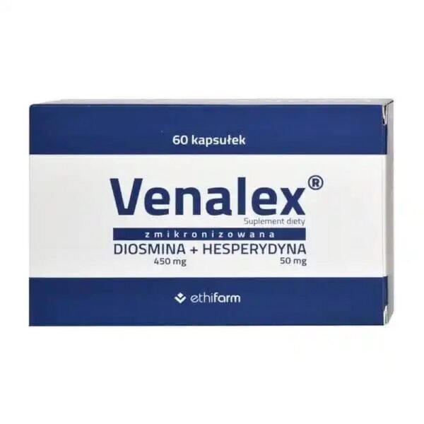 Venalex is a dietary supplement containing a combination of diosmin and hesperidin.