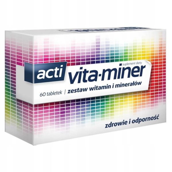 Acti vita-miner dietary supplement is a product in tablet form containing a complex of vitamins, minerals and lutein.