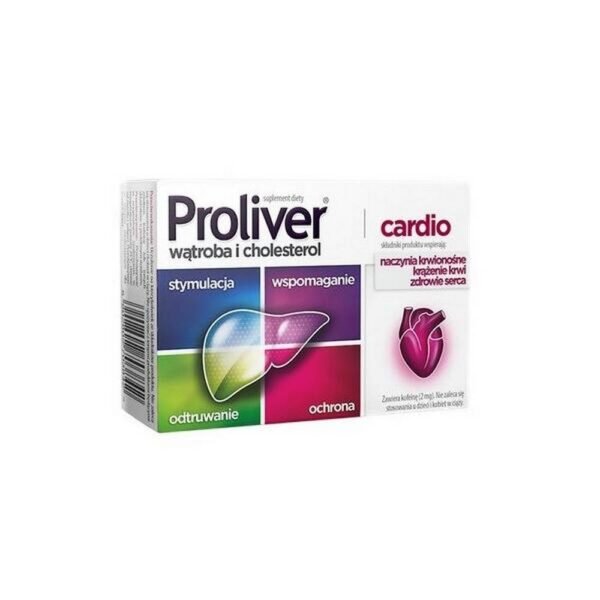Proliver Cardio dietary supplements help in the proper functioning of the liver, help maintain proper cholesterol levels in the blood, support the proper functioning of the heart and blood circulation.