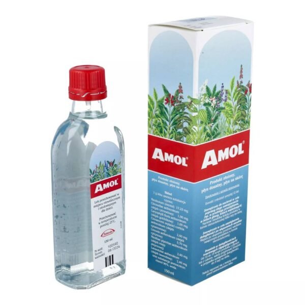 Amol, a combination preparation containing essential oils for oral use, liquid for the skin.