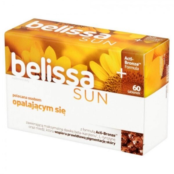 Belissa Sun is a dietary supplement containing beta-carotene, L-tyrosine and copper that supports proper skin pigmentation.